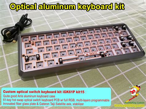 Custom optical switch keyboard kit, 60% optical aluminum mechanical ...