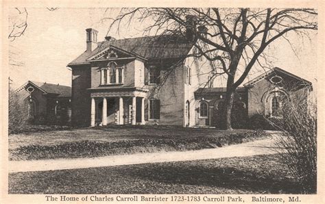 Vintage Postcard The Home Of Charles Carroll Barrister Carroll Park Baltimore MD | United States ...