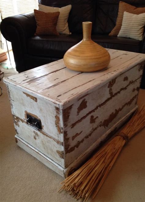 VICTORIAN ANTIQUE OLD PINE/WOODEN SEA CHEST TRUNK COFFEE TABLE BLANKET BOX LARGE | Coffee table ...