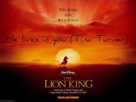 Tina Turner - He Lives In You K-POP Lyrics Song