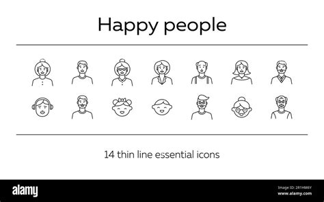 Happy people icons Stock Vector Image & Art - Alamy