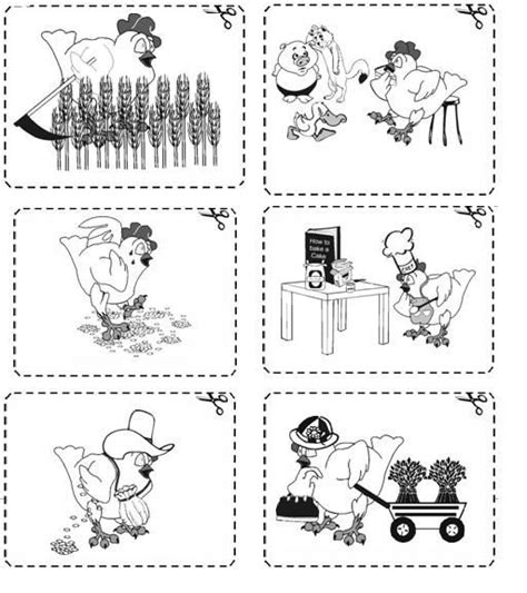 Little Red Hen Story Sequence Coloring Page | Little red hen story ...