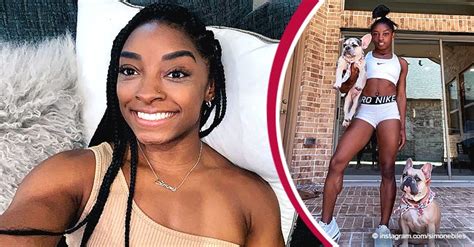 Simone Biles Flaunts Abs and Navel Piercing and Poses with Her Dogs in ...