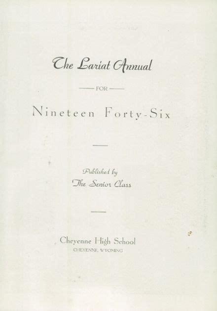 Explore 1946 Cheyenne High School Yearbook, Cheyenne WY - Classmates