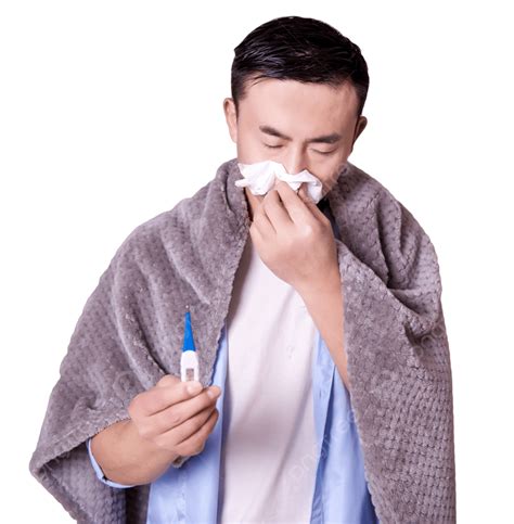 Fever Sick Cold Thermometer Uncomfortable Man, Fever, Sick, Rheum PNG ...