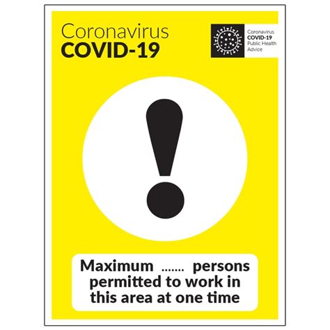 COVID-19 Max Persons Permitted Work Sign