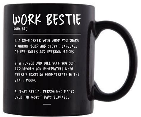 Work bestie mug work mug funny mugs for work colleagues | Etsy