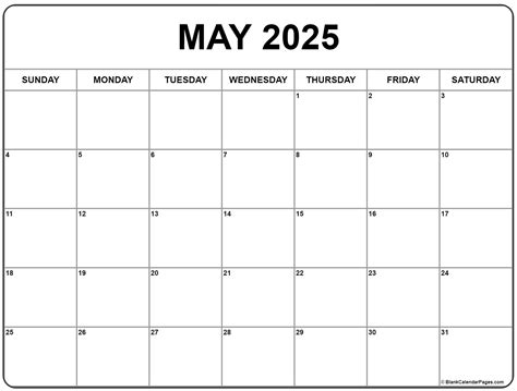 Calendar May 2025 Printable Free Monthly - celle raphaela