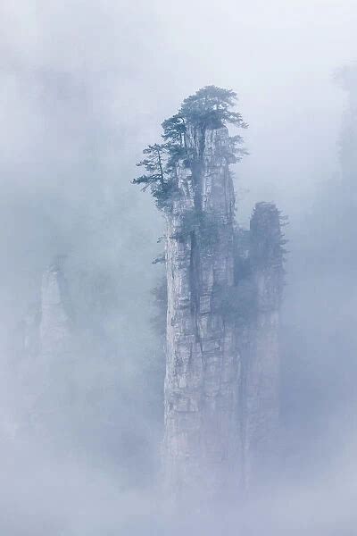 Tianzi mountain in the mist at sunrise available as Framed Prints ...