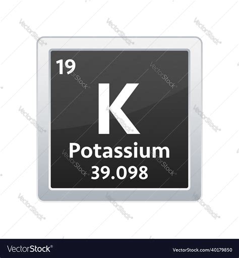 Potassium symbol chemical element of the periodic Vector Image