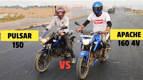 Apache 160 4V VS Pulsar 150 Race | Top End | Highway Battle - YouTube