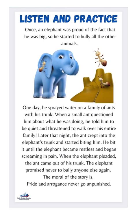 The Elephant and the Ant English short moral story - YouTube. | Moral stories for kids, Small ...