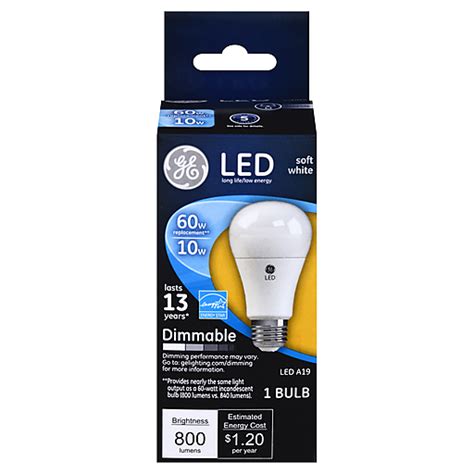 Ge Light Bulb, Led, Soft White, 10 Watts 1 Ea | Batteries & Lighting ...