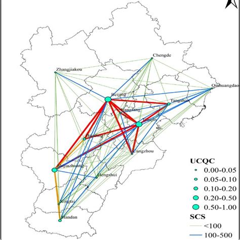 Spatial connection intensity map of BTH Urban Agglomeration | Download ...