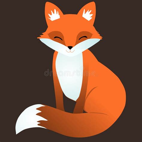 A Fox in a Sitting Position with a Fluffy Tail in Front of it. Pointed ...