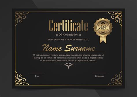 Luxury black and gold certificate 1233369 Vector Art at Vecteezy