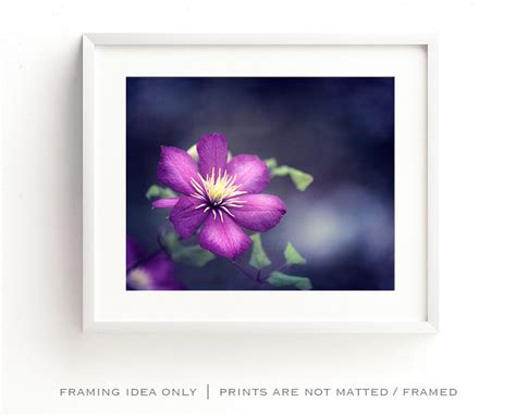 Dark Purple Flower Picture Indigo Art Print Navy Wall Art - Etsy