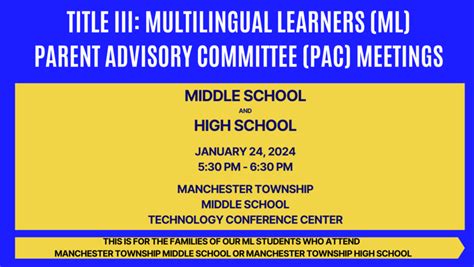 Mark Your Calendar! Jan. 24: Title III Middle & HS Parent Advisory ...