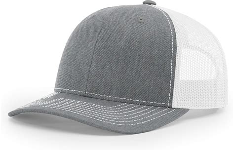 Richardson Unisex 112 Trucker Adjustable Snapback Baseball Cap, Split Heather Grey/White, One ...