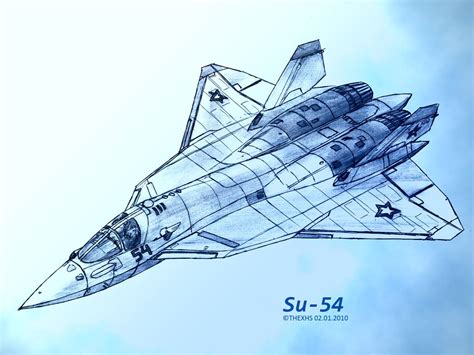 Sukhoi Su-54 pencil by TheXHS on DeviantArt