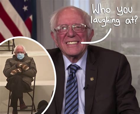 Bernie Sanders Finally Reacts To Those Viral Inauguration Memes! - Perez Hilton