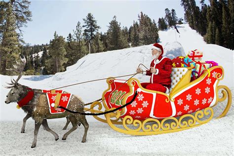 Santa Claus Rides Reindeer Sleigh - 3D Model by tranduyhieu