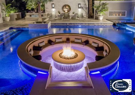 🏆 Swimming Pool Fire Features | Photo Galleries | Inside pool, Fire pit seating area, Sunken ...