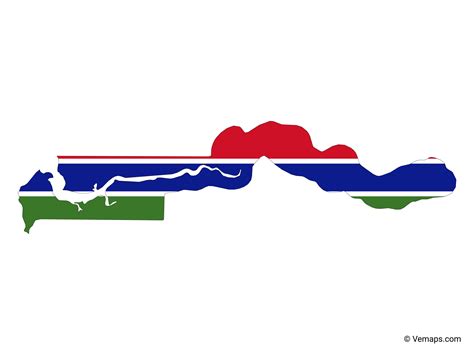 Flag Map of Gambia | Free Vector Maps