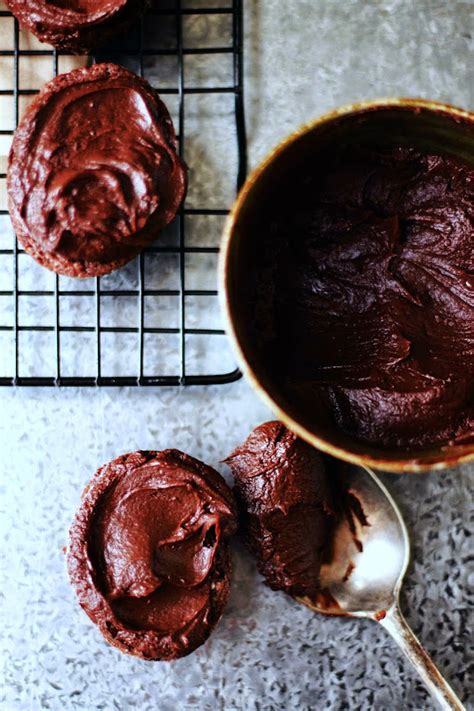 Milk and Honey: Chocolate Friands with Mocha Fudge Frosting