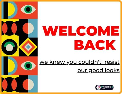 25+ Welcome Back Sign | Download FREE Printable PDFs