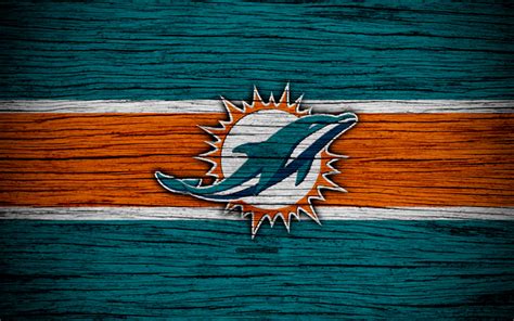 Download wallpapers Miami Dolphins, NFL, American Conference, 4k, wooden texture, american ...