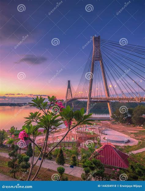 Wonderful Sunset at Barelang Bridge Batam Island Indonesia Stock Photo ...