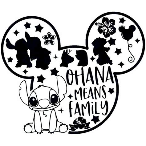 Disney Silhouettes: Mickey Mouse with Ohana Means Family