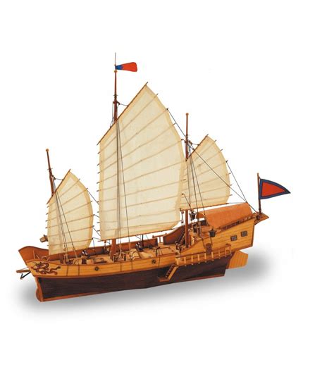 Red Dragon Chinese Junk Wooden Ship Model 1:60. Exotic Ship