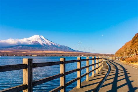 Fujisan or Fuji Mountain in Sunrise Light at Lake Yamanaka, Yamanashi Prefecture Japan Stock ...