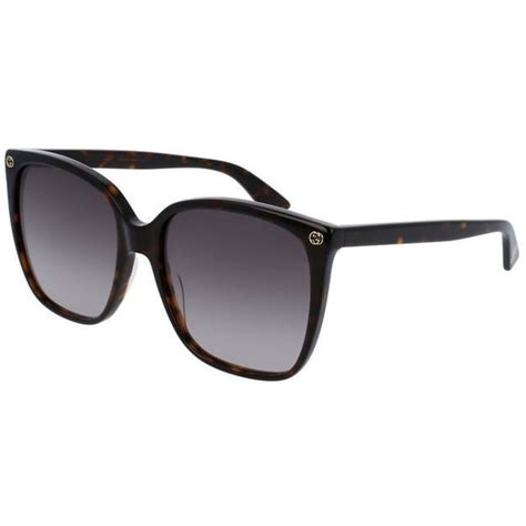 Gucci Dark Havana Square Women's Sunglasses GG0022S-003