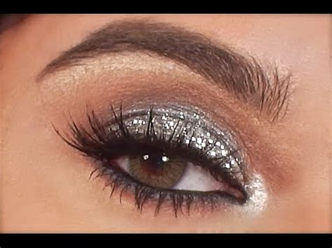 Silver Glitter Eye Makeup Tutorial - YouTube