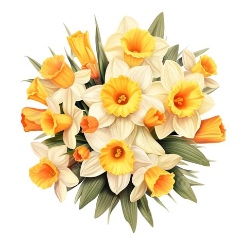 Bouquet Of Daffodils Illustrations, Daffodil, Yellow, Flower PNG ...