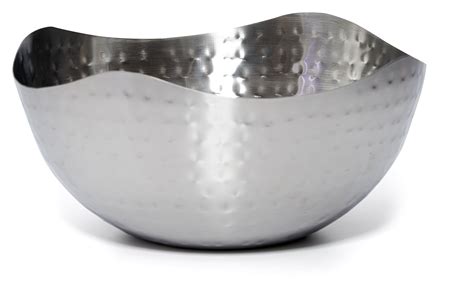 Bezrat Hammered Stainless Steel Serving Bowl – Multipurpose Fruit/Salad/Snacks Decorative Metal ...