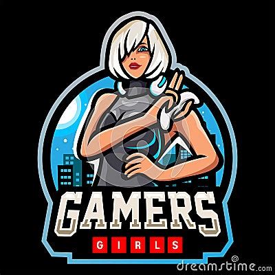 GIRLS X GAMER High School Mascots Vector Illustration | CartoonDealer.com #261851792