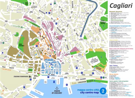 Cagliari Tourist Attractions Map - Ontheworldmap.com