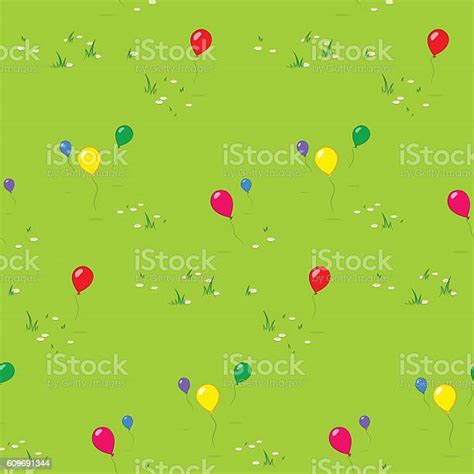 Kids Party Background With Floating Balloons Stock Illustration ...