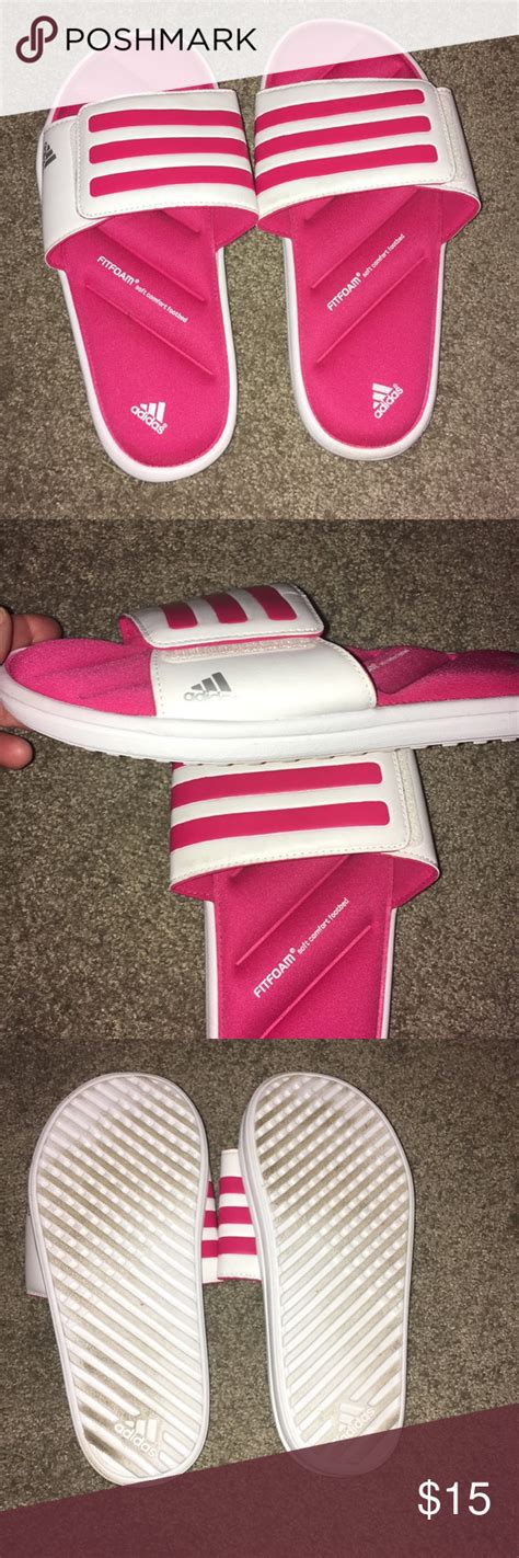 Adidas Fit Foam Slides | Pink adidas, Fashion design, Clothes design