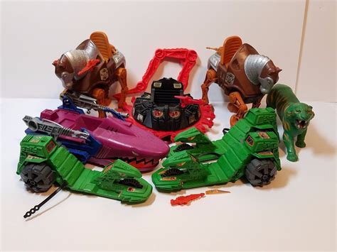 Vintage He-Man MOTU Vehicle Lot 8 Cringer Stridor Land Shark Roton Road ...