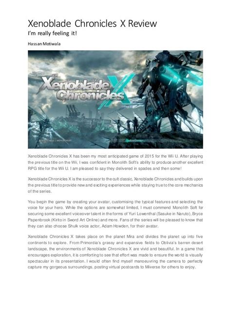 Xenoblade Chronicles X Review