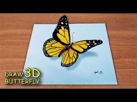 Gambar Menggambar Kupu 3d Draw Butterfly Youtube Video Gambar di ...