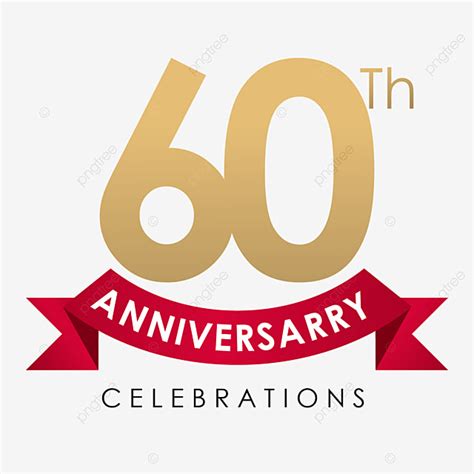 60th Anniversary Vector Hd Images, 60th Anniversary Celebrations Gold ...