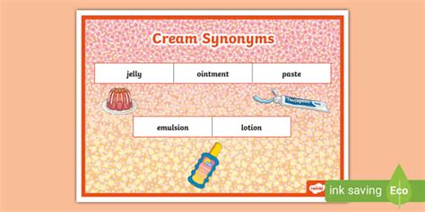 Cream Synonyms Word Mat (teacher made) - Twinkl