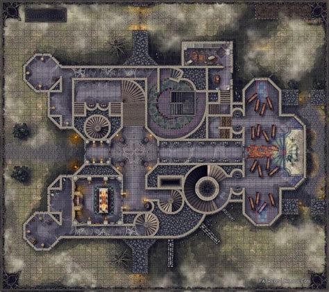 Castle Ravenloft: Main Floor (54x48) : dndmaps | Dungeon maps, Dnd world map, Map pictures