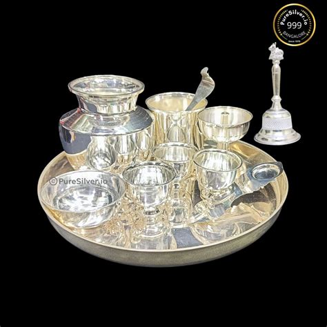 Buy 925 Pure Silver Thali Sets for Pooja Online. Flat 20% off. Free ...